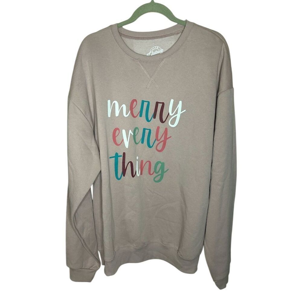 Women's XL "Merry Everything" Holiday Sweatshirt